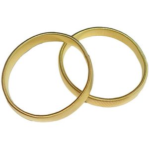 Gouden manchetknoop - beige cirkel | Bestel online
