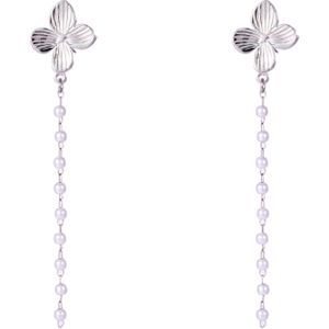 Day&Eve Oorbellen Leaf With Pearls Zilver
