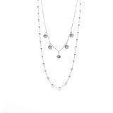 Karma Dubbele Ketting Dots 5 Discus Zilver