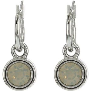 Biba Hang Oorbellen met Swarovski Steentje Lt. Grey Opal