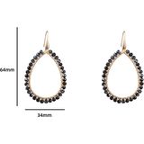 Day&Eve Hang Oorbellen Beads Open Drop Black Mix | Goud