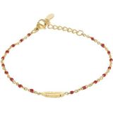 Kalli Armband Feather Red 2 mm Goud