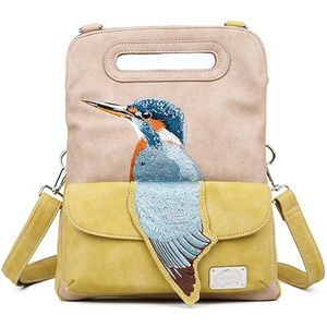 Hi-di-hi Handtas/Schoudertas Kingfisher Geel/Beige