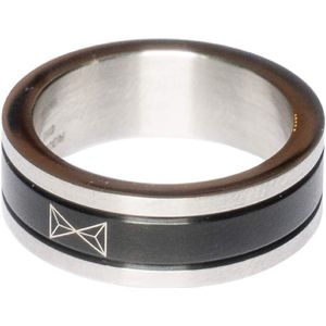 AZE Jewels Ring Sphere Inox/Noir | Maat 19