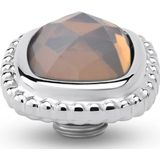 Melano Vivid Bali CZ Square Steentje Flanel Beige | Zilver