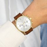 OOZOO Timepieces Horloge Bruin/Wit | C11201
