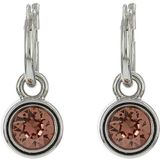 Biba Hang Oorbellen met Swarovski Steentje Blush Rose