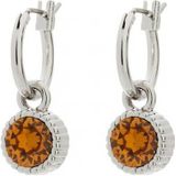 Biba Hang Oorbellen Zilver met Swarovski Steentje Topaz