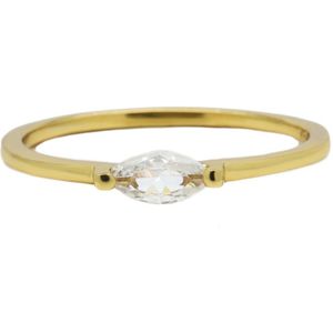 Karma Ring Single Zirconia Oval Goud