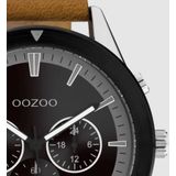 OOZOO Timepieces Horloge Zilver/Zwart | C10801