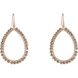 Day&Eve Oorbellen Beads Open Drop Cinnamon | Goud
