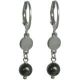 Flow Jewels Oorringen Naomy Onyx Steentje Zilver