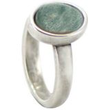 Qoss Ring Door Ovale Groene Steen - Maat XL