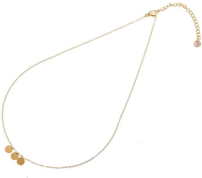 Go Dutch Label Ketting met 3 Ronde Plaatjes Goud