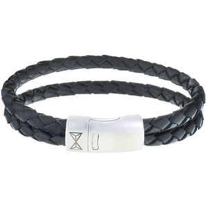 AZE Jewels Armband Iron Double Shot Black | Maat L