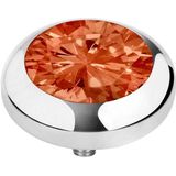 Melano Vivid Season CZ steentje Coral Red Zilver