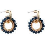 Day&Eve Oorbellen Small Beads Blue Circle Goud