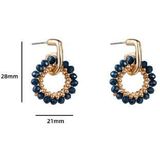 Day&Eve Oorbellen Small Beads Blue Circle Goud