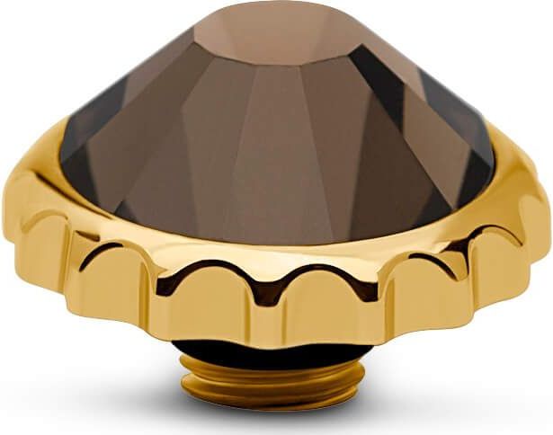 Melano Vivid Cap Steentje Smoked Topaz Goud
