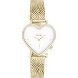 OOZOO - Dameshorloge - Goud/Wit - Roestvrijstaal - Japans Kwartsuurwerk