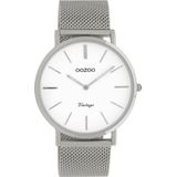 OOZOO Timepieces Horloge Vintage Zilver/Wit | C9901