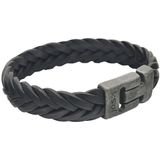 JOSH Heren Leren Armband Zwart | 24001-bra