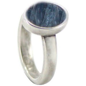 Qoss Ring Door Ovale Jeansblauwe Steen - Maat XL