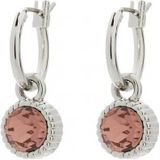 Biba Hang Oorbellen Zilver met Swarovski Steentje Blush Rose