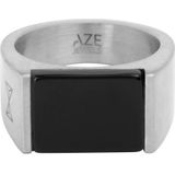 AZE Jewels Ring Signet Rocks Onyx - Inox