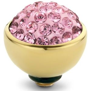 Melano Twisted Shiny Steentje Light Rose | Goud