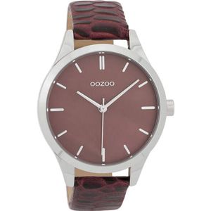 OOZOO Timepieces Horloge Croco Burgundy | C9722