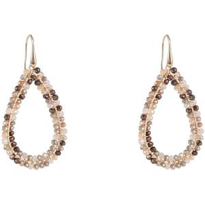 Day&Eve Hang Oorbellen Beads Drop Mocca | Goud