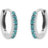Karma Oorringen Plain Hoops Round Turquoise 13 mm Zilver