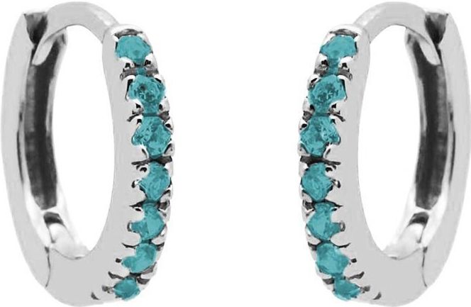 Karma Oorringen Plain Hoops Round Turquoise 13 mm Zilver