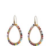 Day&Eve Hang Oorbellen Beads Open Drop Multi | Goud