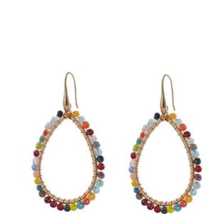 Day&Eve Hang Oorbellen Beads Open Drop Multi | Goud