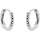 Karma Oorringen Hinged Hoops Half Twisted 10 mm Zilver