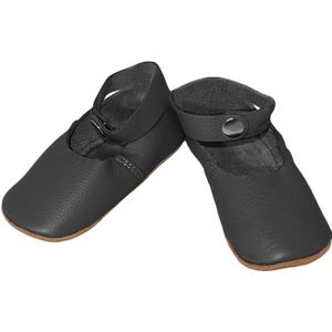 Lederen Babyslofjes - Zwart - Klompslofjes