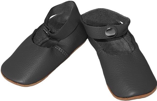 Lederen Babyslofjes - Zwart - Klompslofjes