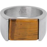 AZE Jewels Ring Signet Rocks Tiger - Inox