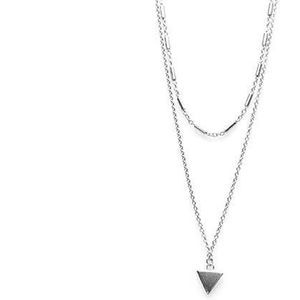 Karma Dubbele Ketting Tubes Triangle Zilver