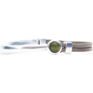 Qoss Taupe Armband Eva Mosgroene Bol - Maat L