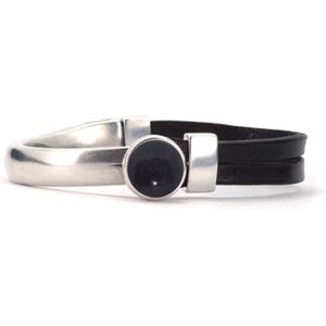 Qoss Zwarte Armband Gwen Zwarte Bol - Maat XL