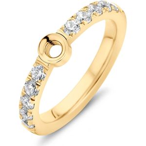 Melano Twisted Ring Crystal Goud | Maat 60