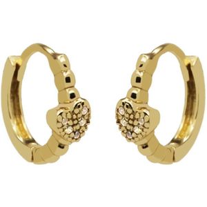 Karma Oorringen Hinged Hoops Heart Dots Goud