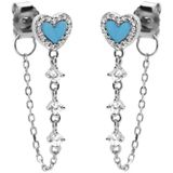 Karma Oorbellen Chain Smell Of Love Turquoise | Zilver