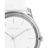 OOZOO Timepieces Horloge Wit/Zilver | C11135