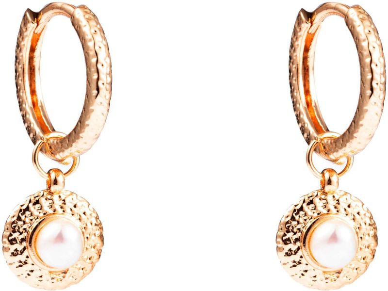 Go Dutch Label Oorringen Stone Eye Wit Goud