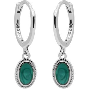 Karma Oorringen Hinged Hoops Vintage Green Zilver