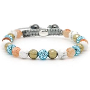 Karma Armband Spiral Linnen Blue Crystal